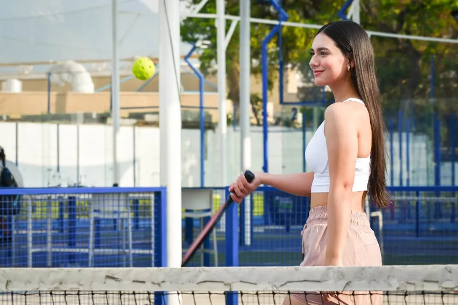 Padel court with glass walls