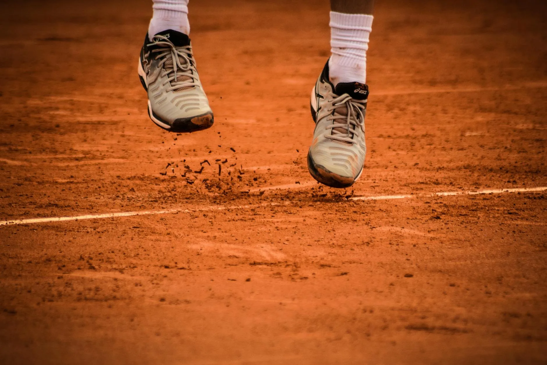Athletic footwork on an indoor sport court
