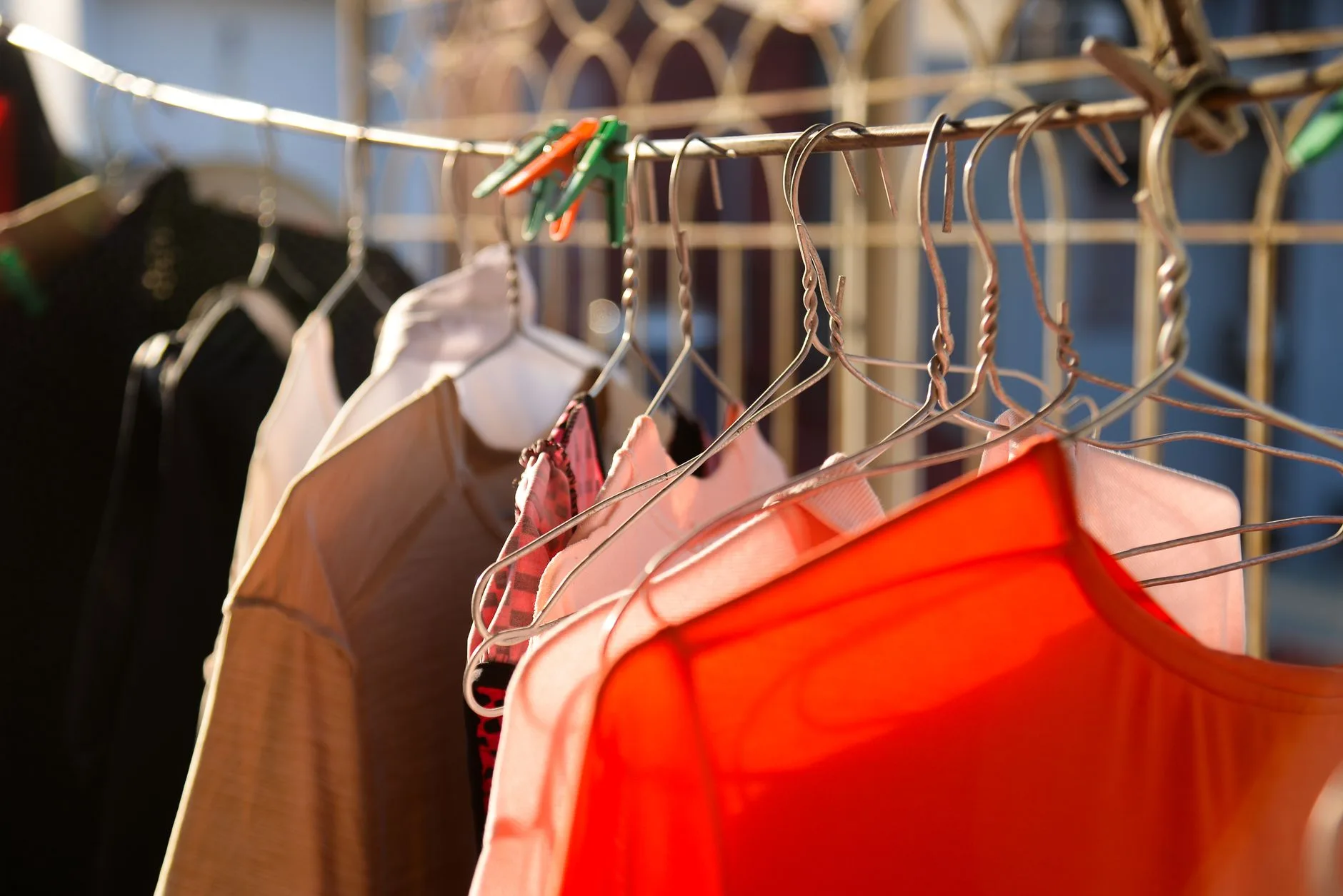 Technical sports clothing drying after a padel session